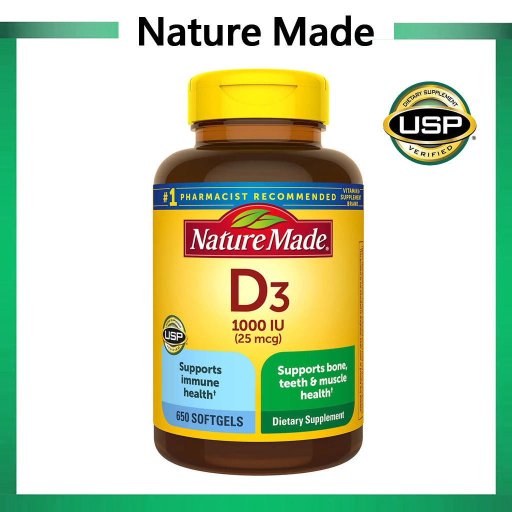 (Exp.07/2026)Nature Made Vitamin D3 25 mcg 650 Softgels