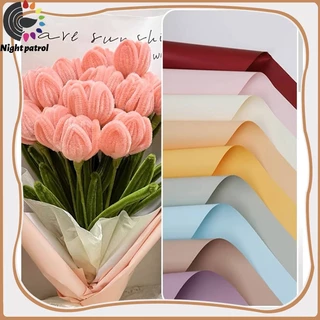 (ขั้นต่ำ 4 แผ่น)กระดาษฟลาวด์สีพื้น ขนาด 58x58 ซม.วัสดุกันน้ำ ใช้ได้กับดอกไม้สดและดอกไม้ประดิษฐ์
