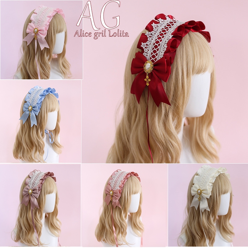 ‼️พร้อมส่งจากไทย‼️ สายรัดผม เฮดเดรสโลลิต้า Headdress Bonnet Lolita ที่คาดผมลูกไม้ โลลิต้า คอสเพลย์ โบว์
