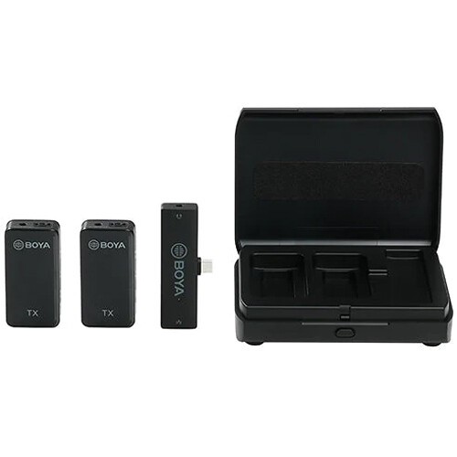 BOYA BY-XM6-K4 2-Person Wireless Microphone System with Lightning Connector for iOS Devices (2.4 GHz) by Fotofile