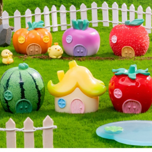 บ้านผักน่ารักสดใส บ้านการ์ตูน (ราคา/1ชิ้น)  ตุ๊กตาแต่งสวน จัดสวนถาด  ตกแต่งบ้าน ของสะสม พร็อพถ่ายรูป – โปรปัง