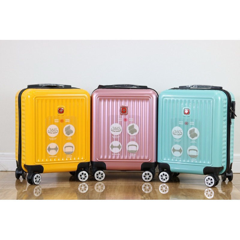 SALE มี 10 สี กระเป๋าเดินทาง ขนาด 16 นิ้ว ขนาดหิ้วขึ้นเครื่องทุกสายการบิน 4ล้อหมุน+กุญแจรหัส