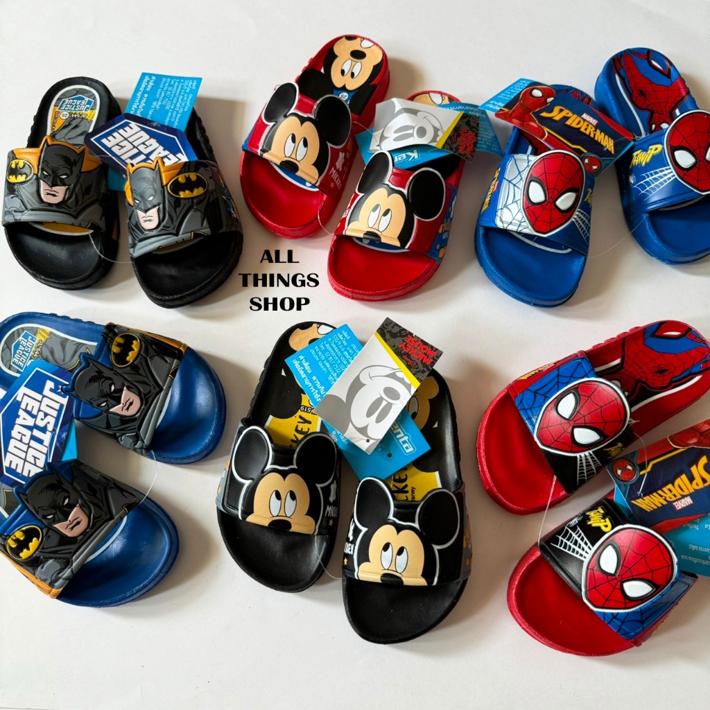 KENTA BATMAN & SPIDERMAN & MICKEY JL544 MK519 SD997 SD999 รองเท้าแตะเด็กผูชาย