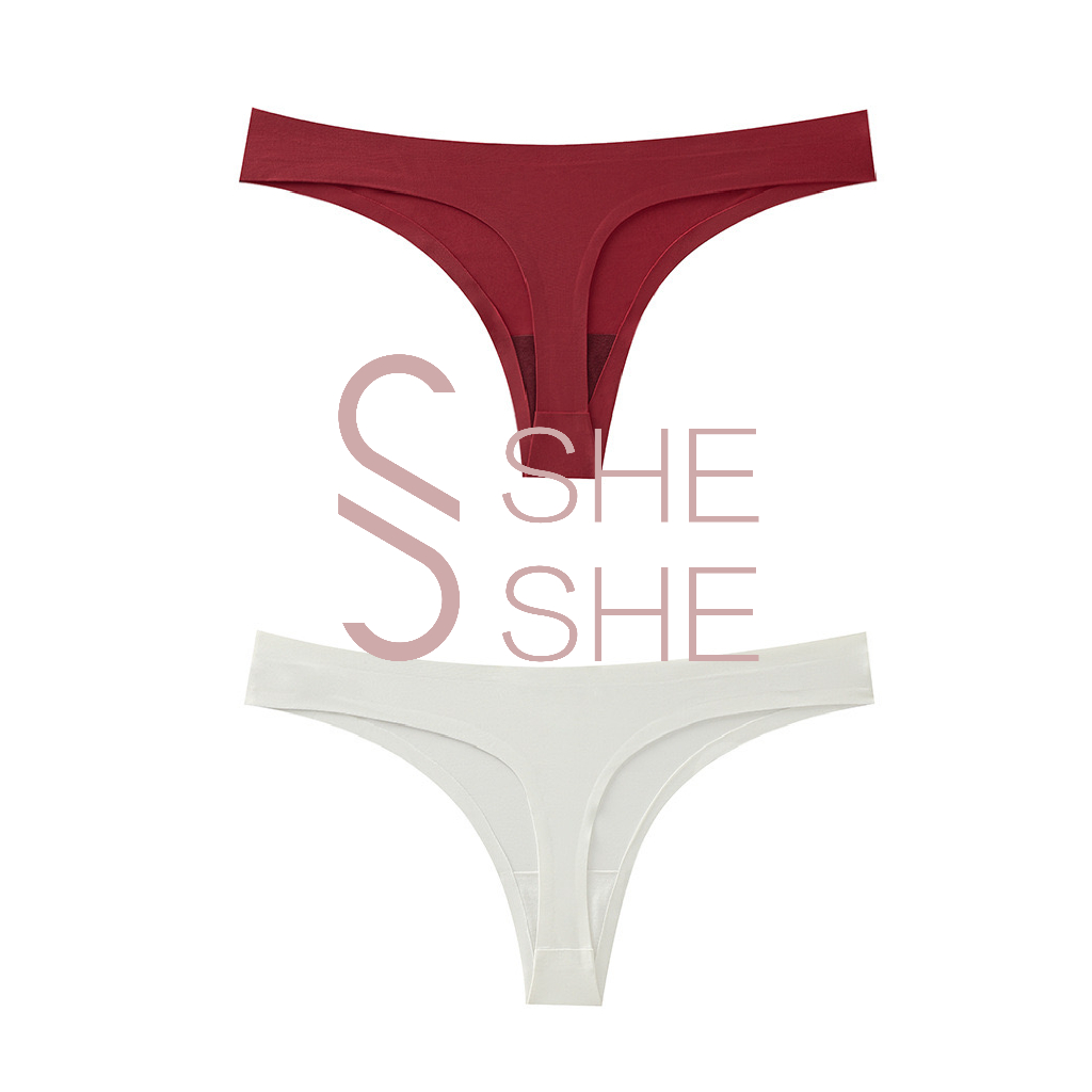 【sheshe】#D-002 ไม่มีรอยต่อ สําหรับผู้หญิง ไร้ขอบ กางเกงชั้นในจีสตริง ใส่สบาย