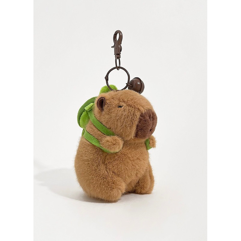(พร้อมส่ง) พวงกุญแจตุ๊กตา คาปิบาร่าสะพายเป้เต่า Capybara   ลิขสิทธิ์แท้
