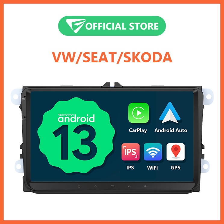 เครื่องเล่นรถยนต์ Eonon Volkswagen VW Seat Skoda Android 13 พร้อม Apple CarPlay และ Android Auto VWA