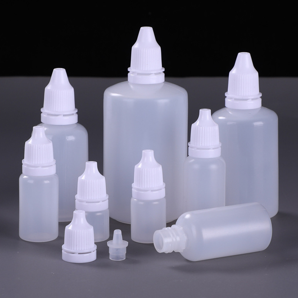 ขวดบีบหยด แพค 100ชิ้น ขนาด 3ml./5ml./10ml./15ml. มีจุกหยด พลาสติก PE บีบใช้งานง่าย บรรจุของเหลว ใส่น้ำหอม