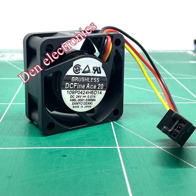 พัดลม 1นิ้วครึ่ง (1"1/2) SANYO DENKI  MODEL 109P0424H6D14  DC24V  0.07A (40x40x20) พร้อมส่ง