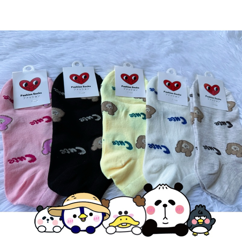 Sale (1 ชุด=10คู่)ถุงเท้าแฟชั่นผู้หญิง ลายเกาหลี ผ้าฝ้าย A10