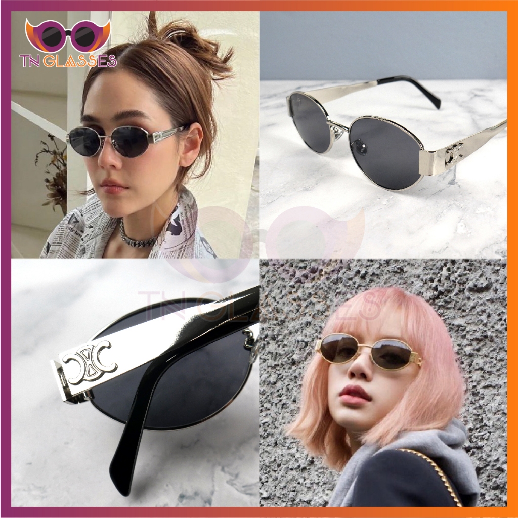 TN Glasses แว่นกันแดด Lisa รุ่นฮิต ทรงรี  สไตล์วินเทจ [เกรดพรีเมี่ยม]