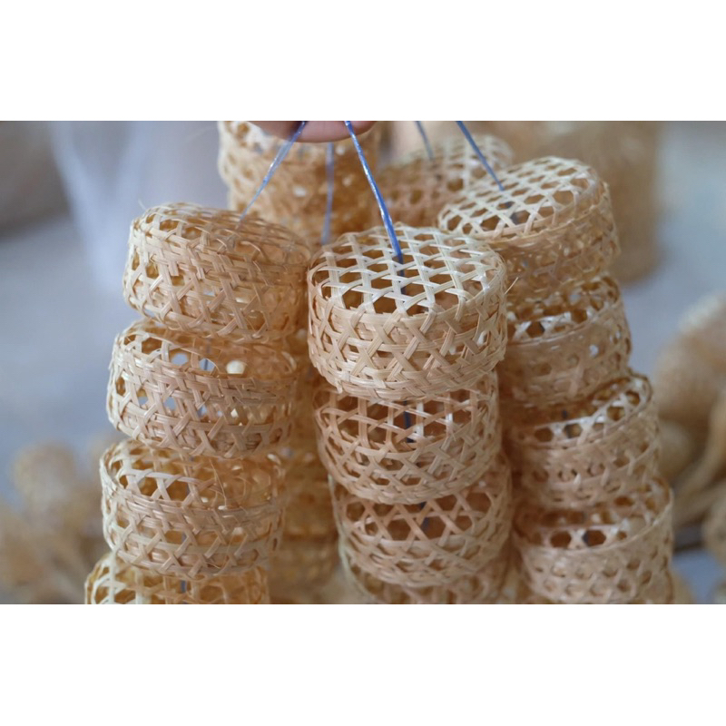 อับสานไม้ไผ่ ตลับสานไม้ไผ่ 4 นิ้ว