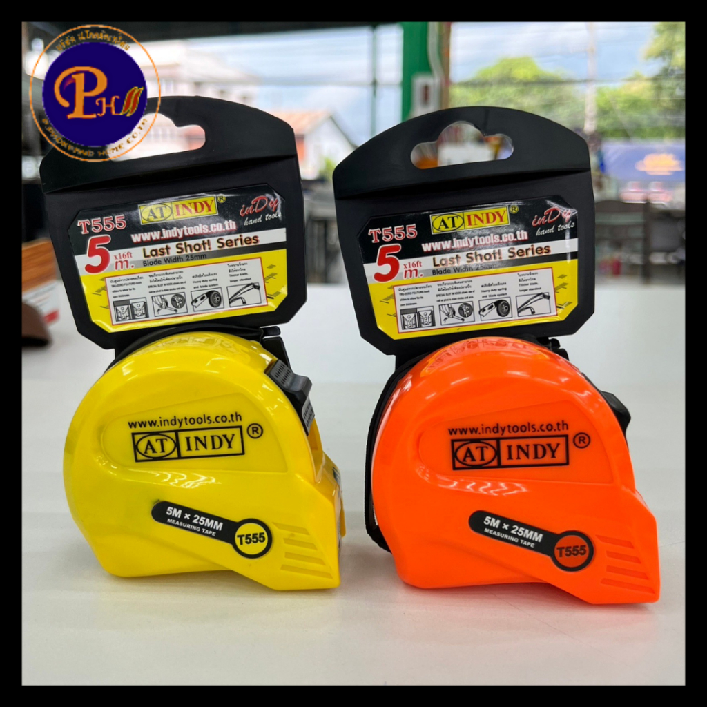 AT INDY ตลับเมตร ยาว 5 เมตร หน้ากว้าง 25 มม. รุ่น Last Short T555