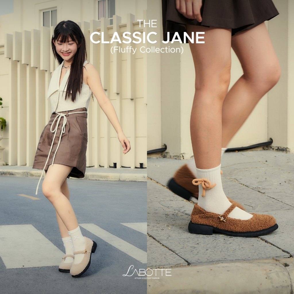 The Classic Jane (Fluffy Collection) - Labotte.bkk รองเท้าแมรี่เจน รองเท้า Y2K Mary Jane Shoes (826-F38)