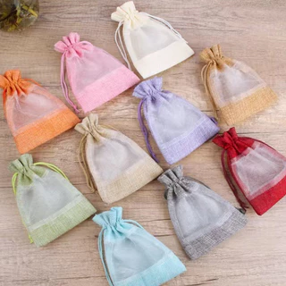 ✅พร้อมส่ง✅ถุงผ้ากระสอบหน้าใส ถุงหูรูด ใส่ของชำร่วย เครื่องประดับ