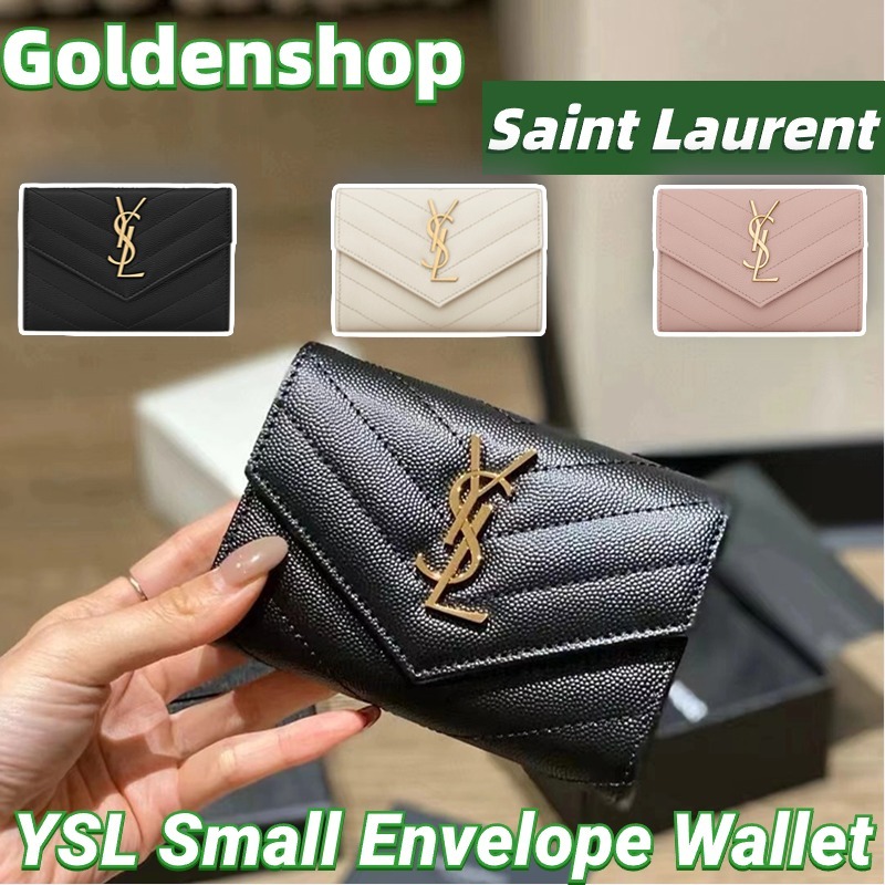 🍒Yves Saint Laurent/YSL Cassandre Matelassé Small Envelope Wallet Embossed Leather🍒กระเป๋าสตางค์