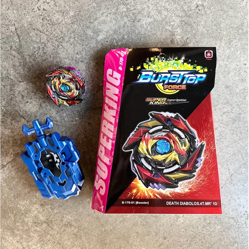พร้อมส่งในไทย ลูกข่างเบย์เบลด BeyBlade มีตัวชูทแบบสายในตัว รุ่น Superking Burst Top Force ( Death Diabolos )