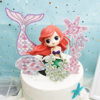 หางนางเงือกแต่งเค้ก กระดาษประดับกลิสเตอร์