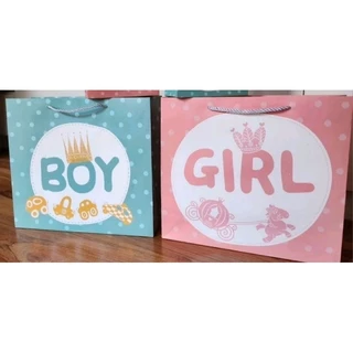 ถุงกระดาษชอปปิ้ง หูเกลียว ถุงกระดาษแฟชั่น ลายboy girl