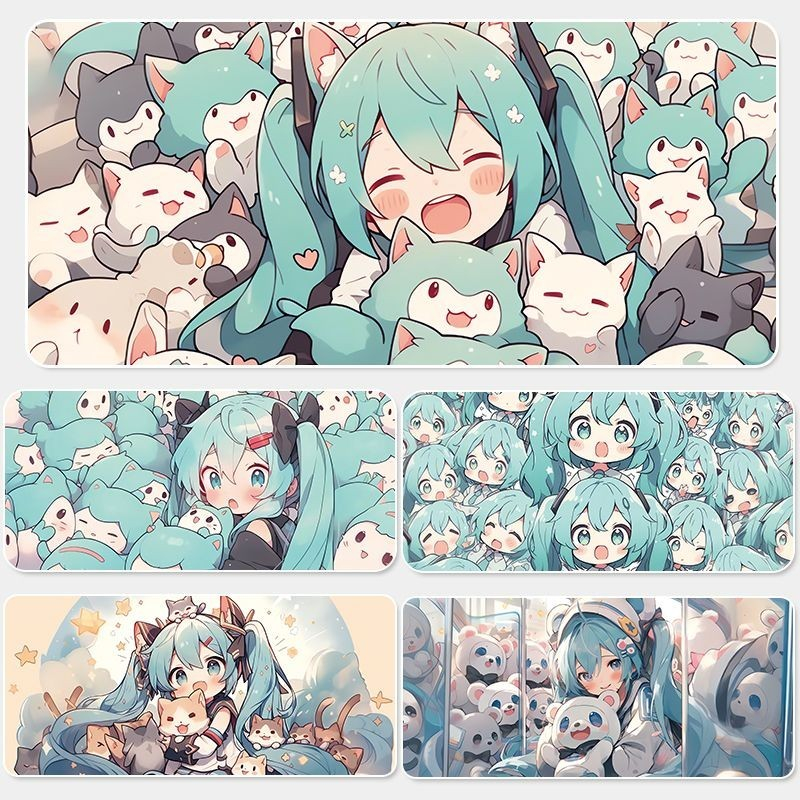 ♞Hatsune Miku Cartoon Mouse Pad Large Two-Dimensional Office Mouse Pad