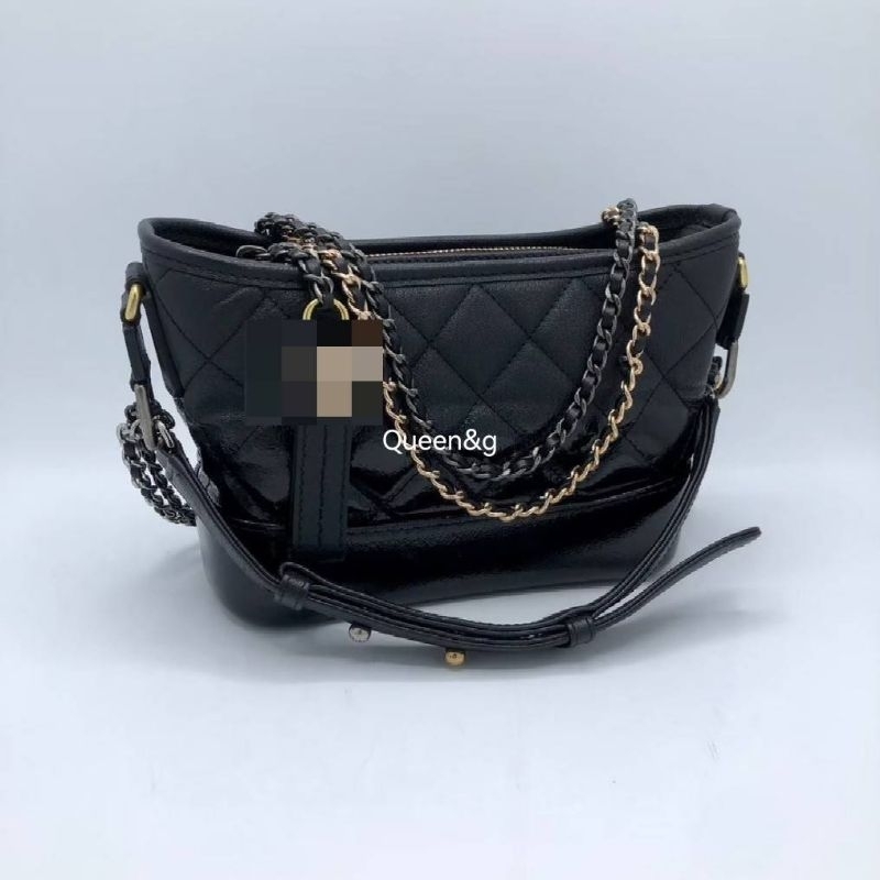 สีดำ Limited สวยมากก Chanel gabrielle ชาแนล วินเทจ vintage กระเป๋าแบรนด์เนม มือสอง หนังแท้ ลุ้นตู้ crossbody bag