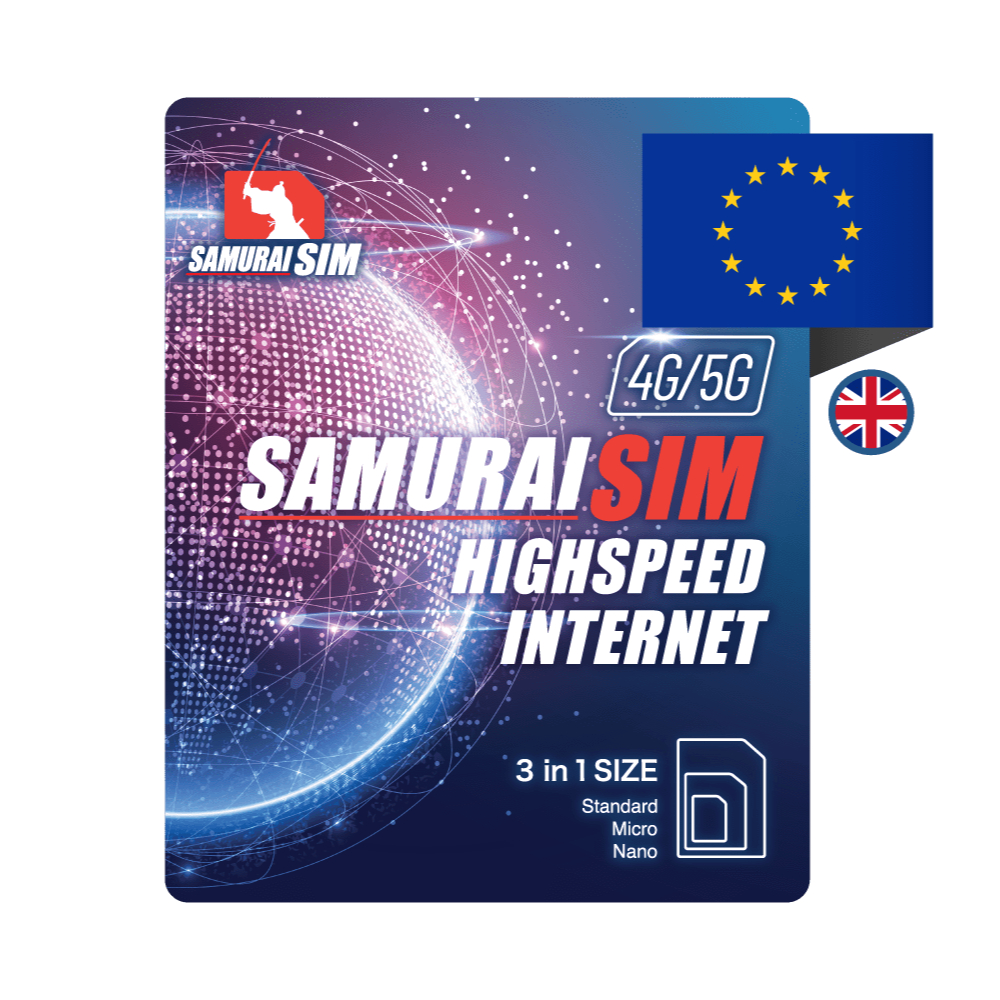 Samurai WiFi EUROPE SIM Unlimited ซิมเน็ต ซิมยุโรป 33 ประเทศ ใช้งานไม่จำกัด 10-30 วัน