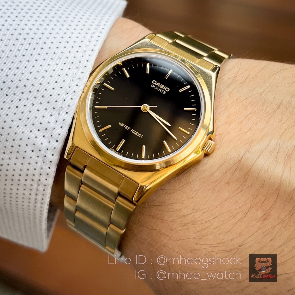 Casio Classic Gold with Black Dial นาฬิกาข้อมือ คาสิโอแท้