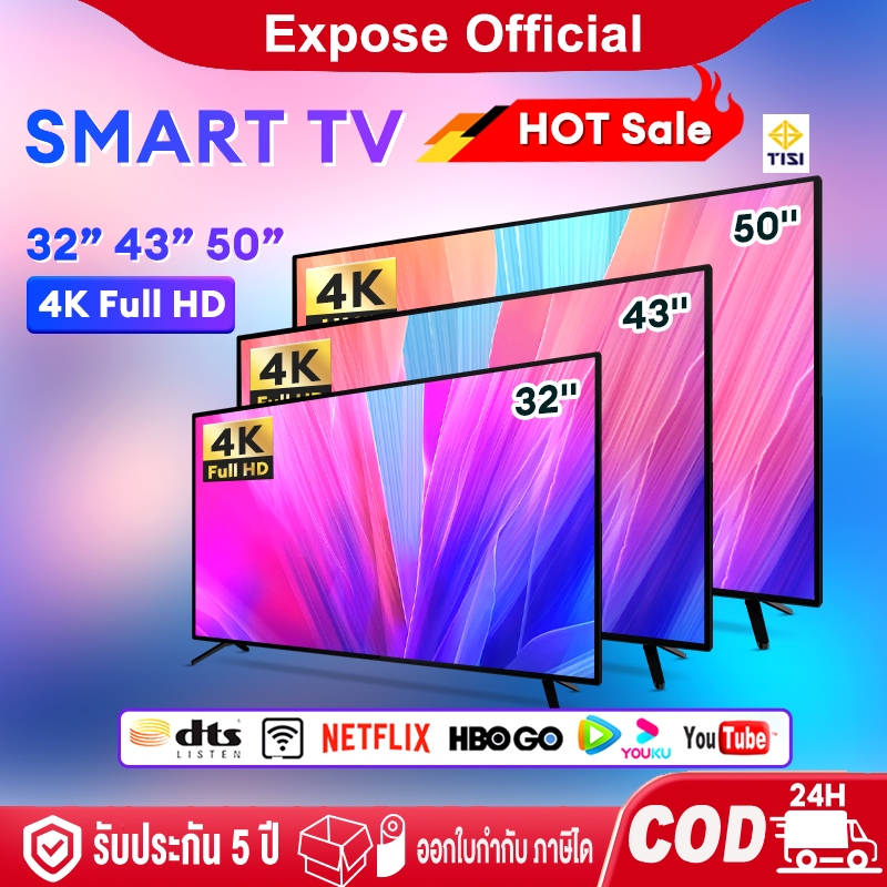 ทีวี 43 นิ้ว 32 นิ้ว Smart TV ทีวีดิจิตอล Android11 4K LED โทรทัศน์ ทีวีจอแบน สมาร์ททีวี ระบบ ทีวีดิจิตอล รับประกัน 5 ปี