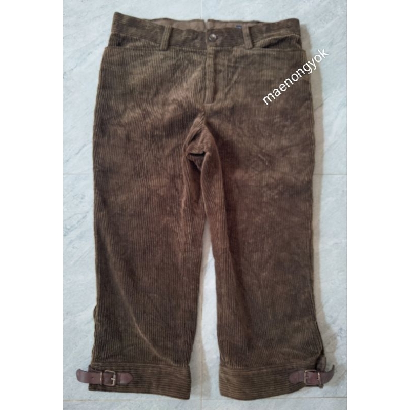กางเกงแบรนด์ RALPH LAUREN(7/61-89)สินค้ามือสองสภาพใหม่มากเนื้อผ้าลูกฟูกหนาสีเขียวขี้ม้า