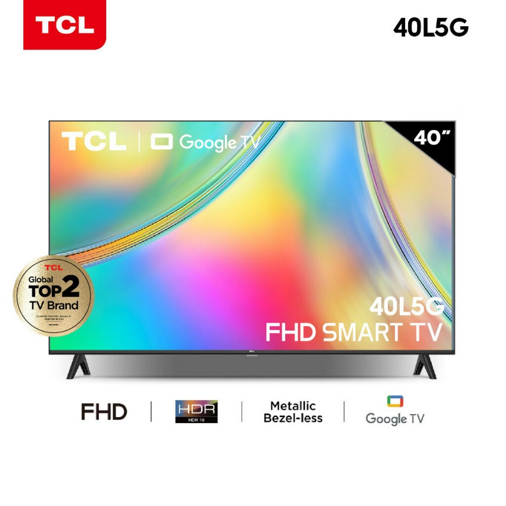 TCL ทีวี 40 นิ้ว FHD 1080P Google Smart TV Model 40L5G -HDMI-USB-DTS-ระบบปฏิบัติการ Google/Netflix &amp;Youtube, Voice Searc