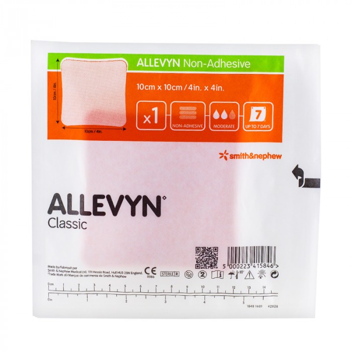 Allevyn Non-Adhesive 10x10 cm แผ่นแปะแผลกดทับ ชนิดไม่ยึดติด ( ราคาต่อ 1 แผ่น )