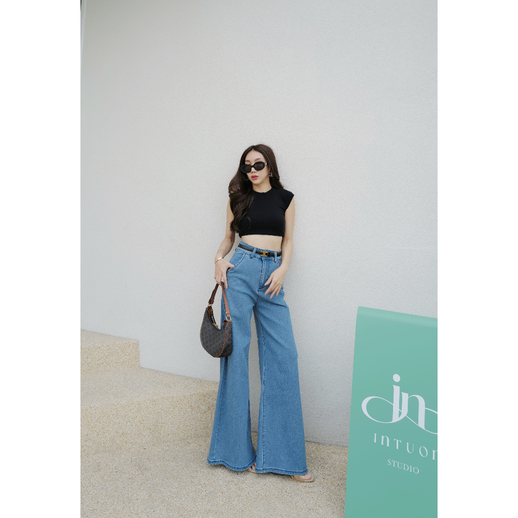 # INTUON #กางเกงยีนส์ขากระบอกใหญ่ทรงสวยแพงแบบ10000000% #INTUON JEANS