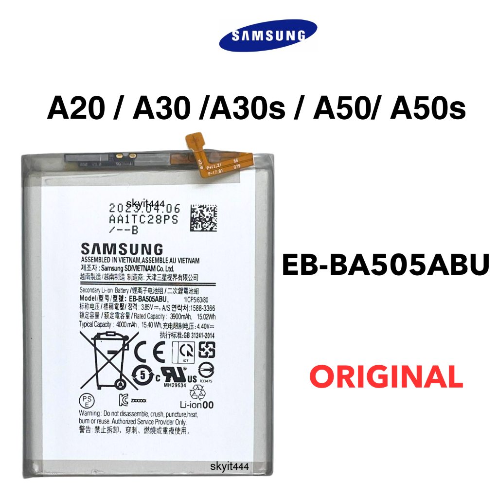 แบตเตอรี่ แท้ Samsung Galaxy A20 / A30 /A30s / A50/ A50s   แบตซัมซุง  A20 / A30 /A30s / A50/ A50s original
