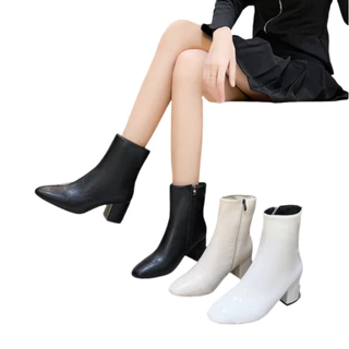 Chole G: Abel Elegant Boots Heels Zipper รองเท้าบูทหุ้มข้อสูงเรียบหรู ส้นสูง 6.5cm(SH0094)