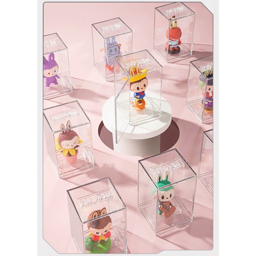 [แท้พร้อมส่งจากไทย]กล่องอะคริลิคใส POP MART - Single Display Box สำหรับเก็บน้องๆ ปั๊มโลโก้นูนกล่องหนา ลิขสิทธิ์แท้ 100%