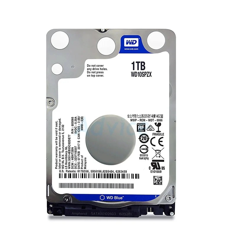 1 TB HDD (NOTEBOOK) WD BLUE (5400RPM, SATA-3, WD10SPZX)