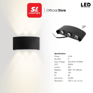 SL LIGHTING | Outer Space โคมไฟติดผนังภายนอก LED 4W & 5.5W & 8W 3000K วัสดุ ABS รุ่น TER-06 (2P,3P,4P)