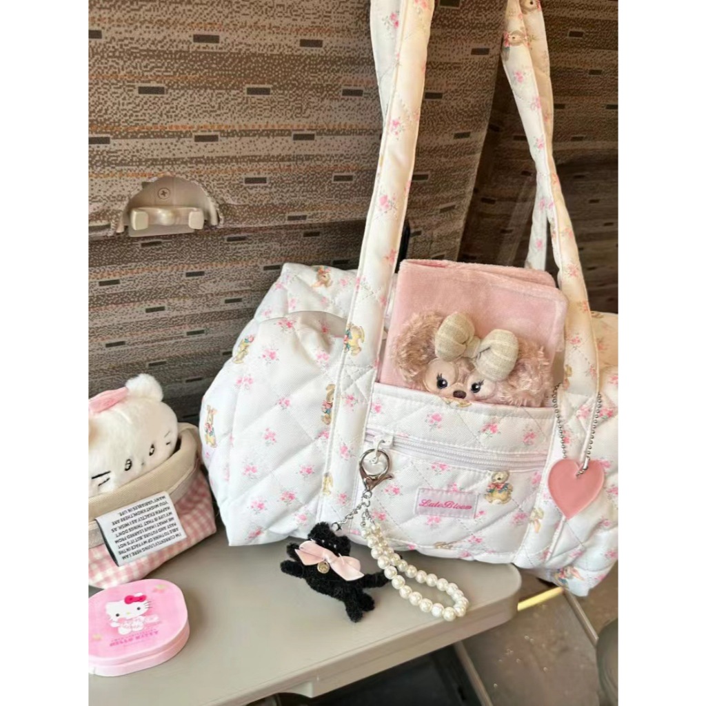 (พร้อมส่ง🐰) 𝙨𝙝𝙤𝙪𝙡𝙙𝙚𝙧 𝙗𝙖𝙜 𝙗𝙪𝙣𝙣𝙮 𝙛𝙡𝙤𝙧𝙖𝙡 𝙛𝙖𝙗𝙧𝙞𝙘 กระเป๋าสะพายไหล่ ลายกระต่าย