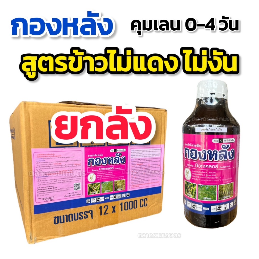 กองหลัง ยกลัง 12 ขวด บิวทาคลอร์ 60% + เซฟเฟนเนอร์ คุมเลน คุมเลนในนาข้าว ยาคุมหญ้าในนาข้าว ข้าวไม่แดง ไม่หงิก ไม่งัน