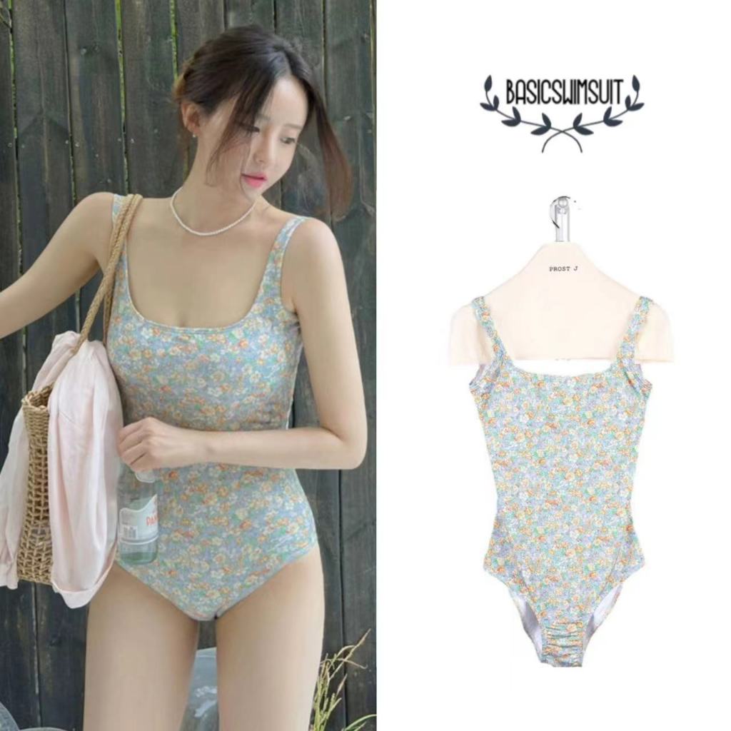 🧡Basic swimsuit💛ชุดว่ายน้ำวันพีช รุ่นใหม่ ผ้าเนื้อดี น่ารัก ลายดอกไม้ #0152