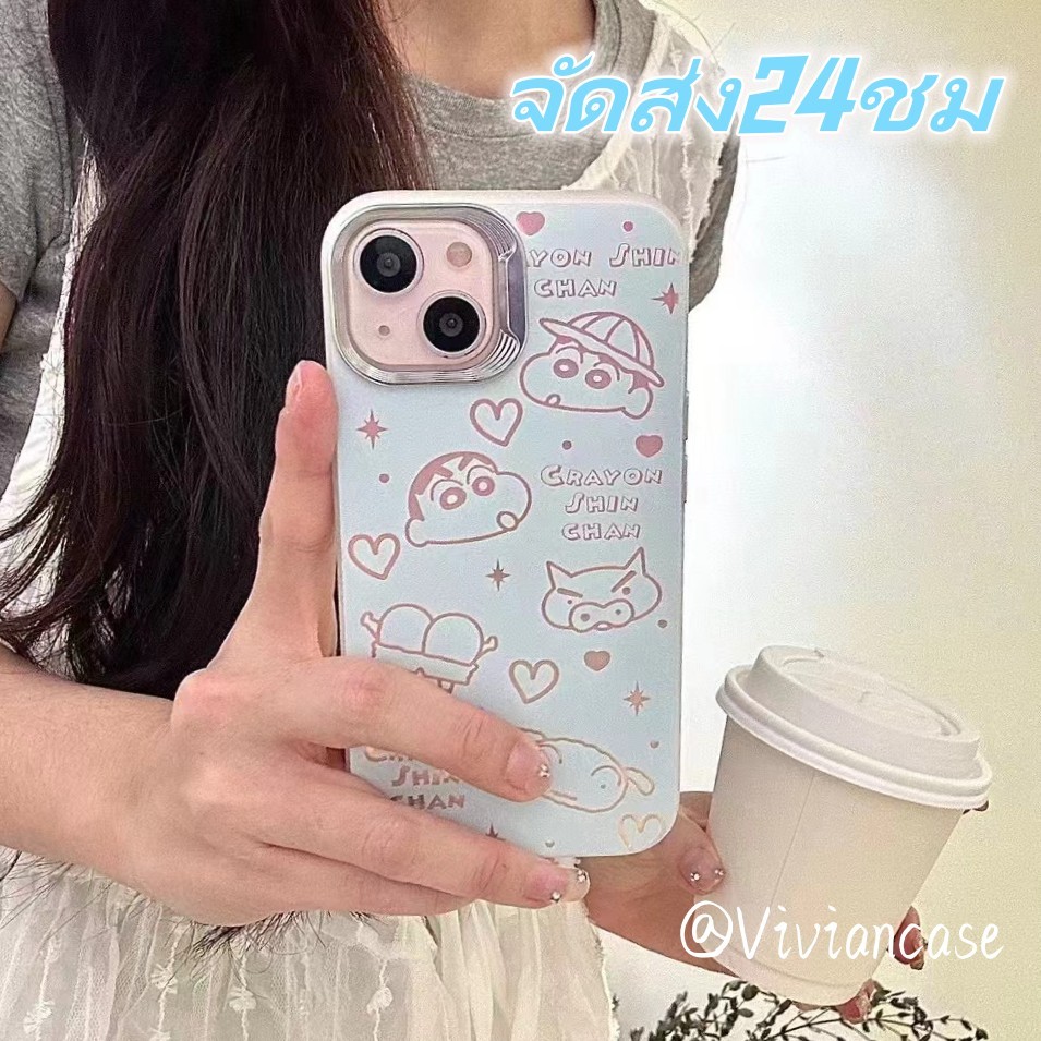 🔥พร้อมส่ง🔥for เคสไอโฟน 15 14 13 12 Pro Max การ์ตูน เครยอนชินจัง เลเซอร์ Case iPhone 11 12 13 14 15 P