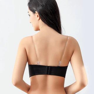 Nattybra สายเสื้อใน สีใส ปรับสายได้ พลาสติกนิ่ม ไม่กดรัด 1 คู่ เหนียว ยืด ใส่สบาย ราคาถูก