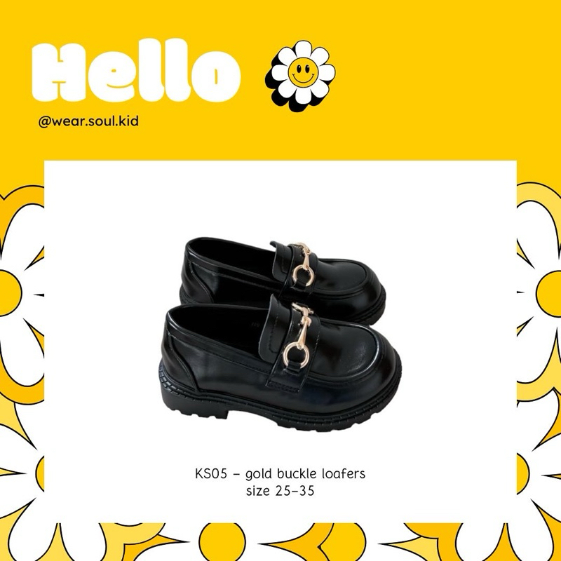 WEAR.SOUL.KID #KS05-Gold Buckle Loafers