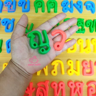ชุดตัวอักษร ก-ฮ (แพ็ค 44 ตัว) ชุดร้อยเชือกตัวอักษรพลาสติก ก-ฮ เสริมสร้างพัฒนาการและสมาธิ สีสันสดใส ภาษาไทย