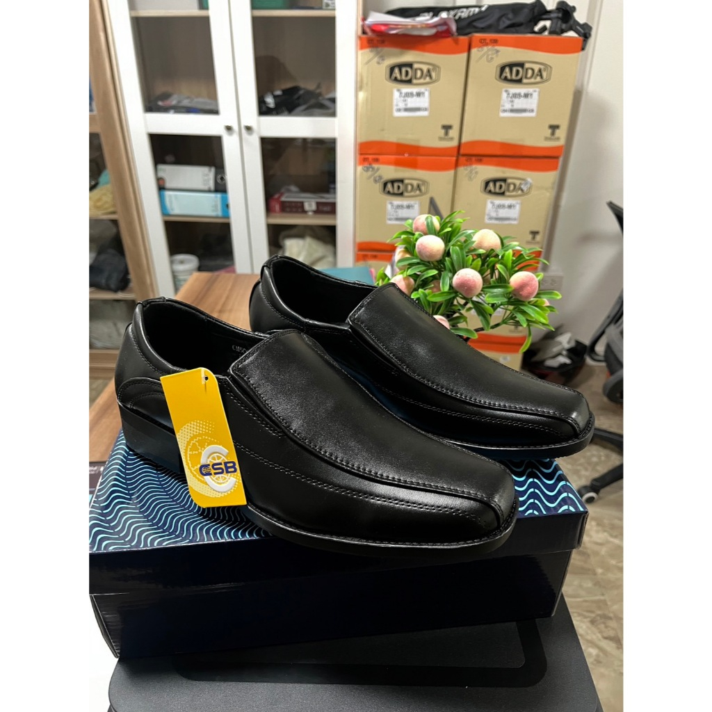NUTNARONG คัชชู รองเท้าหนังดำ แบบสวม CSB รุ่น CM 500 Size 39-47