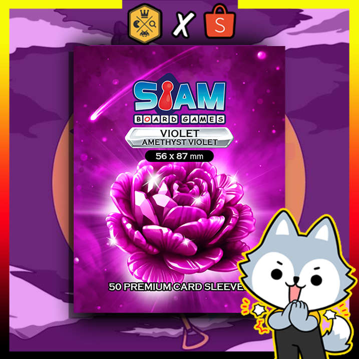ซองใส่การ์ด Siam Board Game ซองการ์ด Violet Amethyst SBG Sleeve ขนาด 56*87 หนา 60,90 ไมครอน (ใส่การ์ดรูปศิลปินเกาหลีได้)