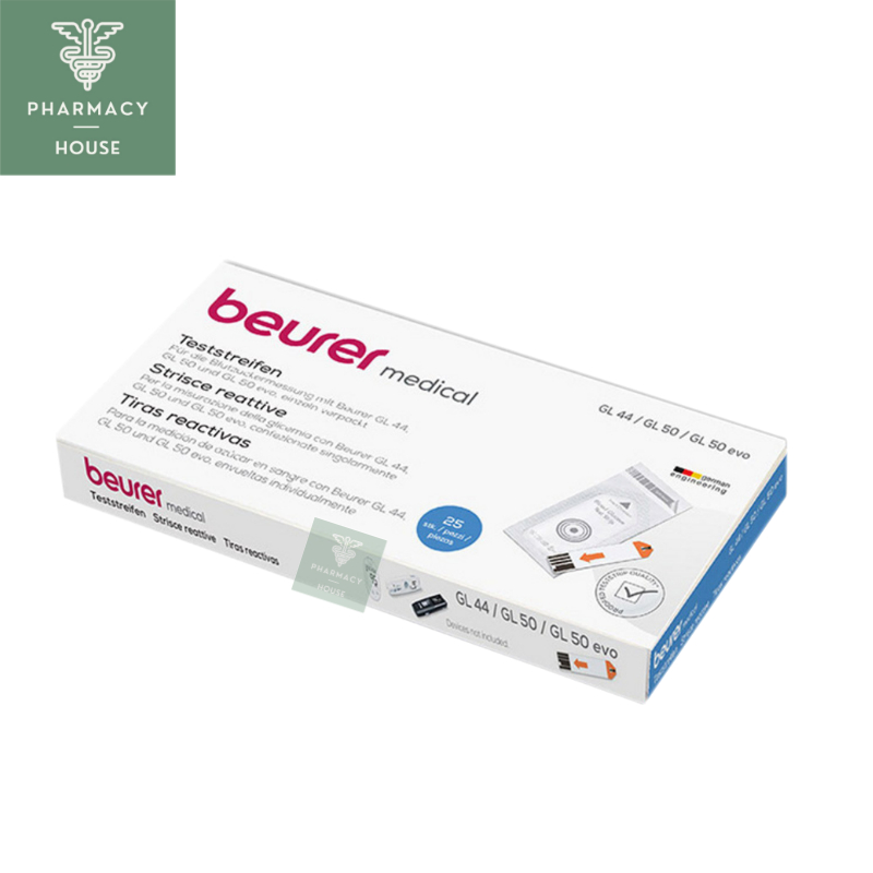 Beurer medical รุ่น GL44mg/dl 50 แผ่น  แผ่นวัดน้ำตาล
