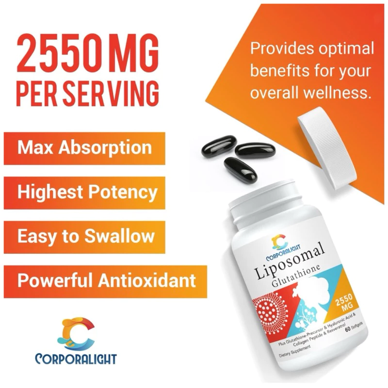 Liposomal Glutathione 1000-2800mg สุขภาพผิว เสริมภูมิคุ้มกัน 60 ซอฟต์เจล thumbnail 3