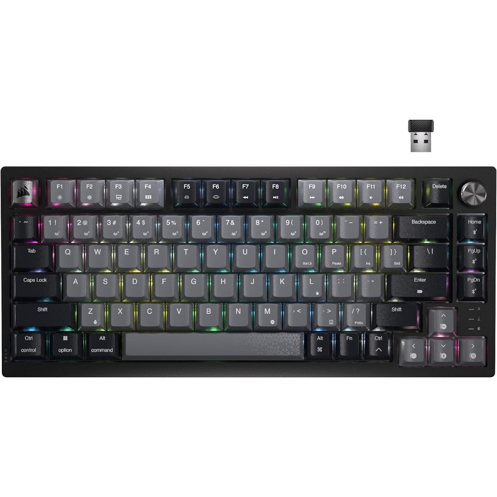 คีย์บอร์ดไร้สาย CORSAIR K65 PLUS WIRELESS KEYBOARD CORSAIR MLX RED SWITCH RGB EN - MIDNIGHT GRAY (CH