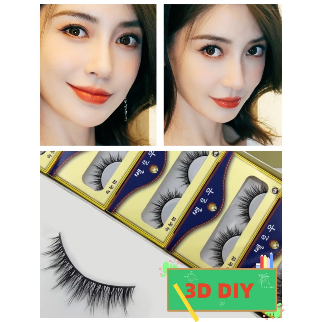 🌟พร้อมส่ง🌟ขนตาปลอมสายฝอ 3D ขนตาปลอมหนาสไตล์ยุโรป อเมริกัน เซ็กซี่ เฉี่ยวคม *ไม่มีกาวในตัว*