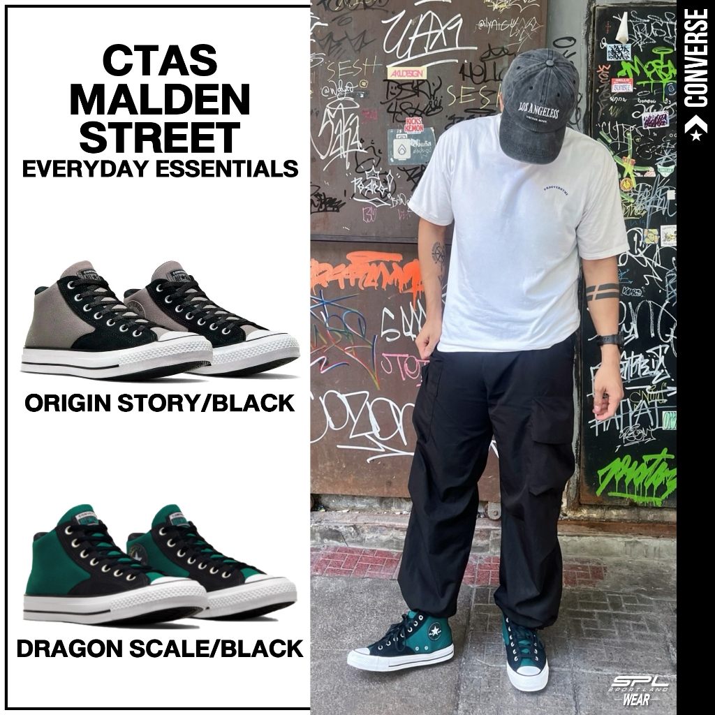Converse คอนเวิร์ส รองเท้าผ้าใบ รองเท้าแฟชั่น M CTAS Malden Street MID A05384CH3GNBK/ A05668CH3GYBK (2700)